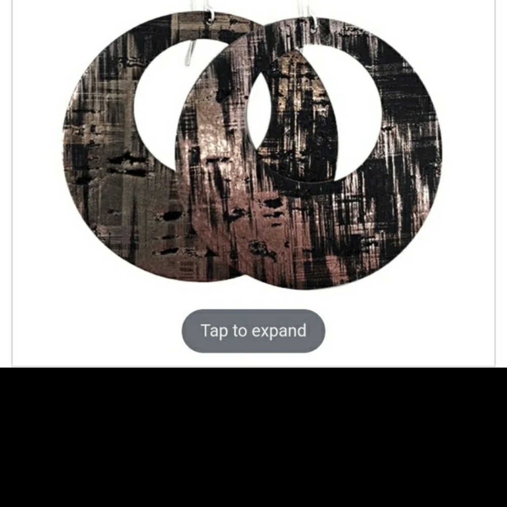 Metallic Brushstroke Cork LARGE Earrings